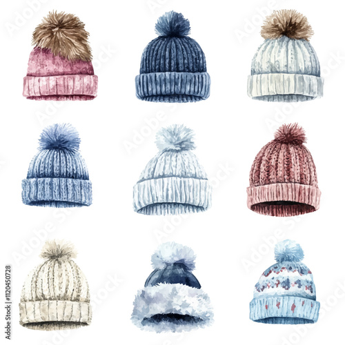 set of winter hats
