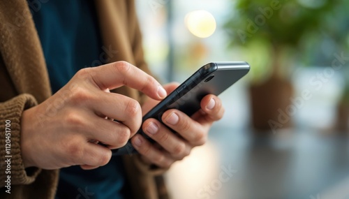 person using smartphone