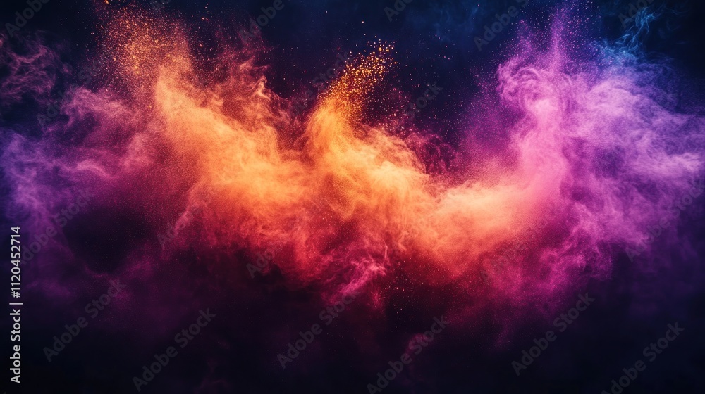 Colorful smoke swirls on black background. Colorful smoke swirls on black background.