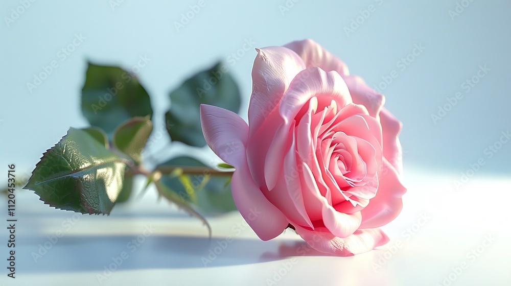 Fototapeta premium An elegant, single peony bloom against a stark, white background