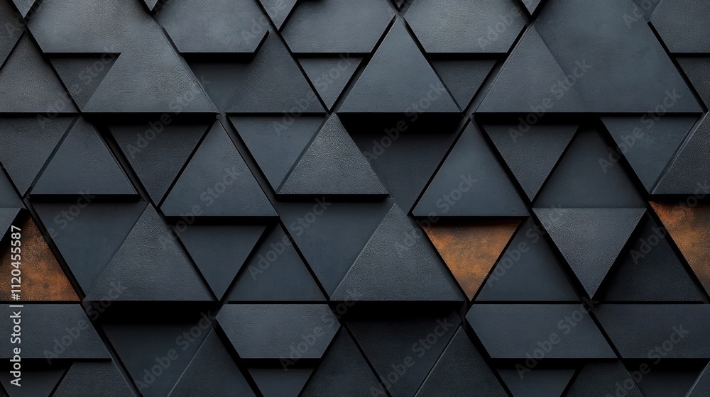 Dark gray and copper triangle pattern. Dark gray and copper triangle pattern.