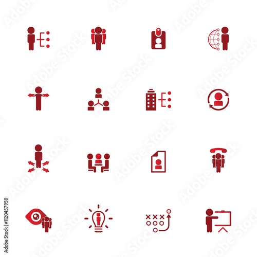 Universal business management and human resources icon set. Universal icons for web and mobile. Vector.