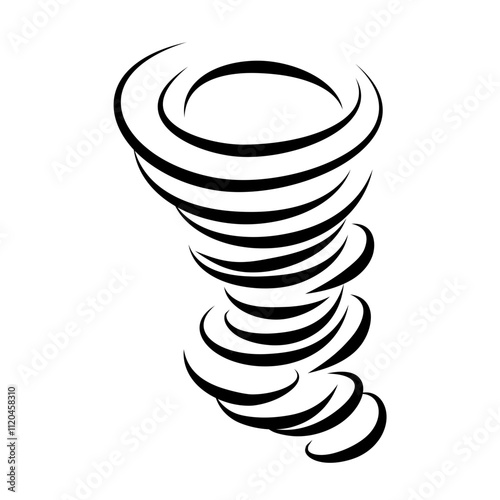 Tornado line vector illustration. extreme tornado graffiti. hand drawing