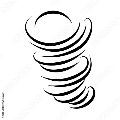 Tornado line vector illustration. extreme tornado graffiti. hand drawing