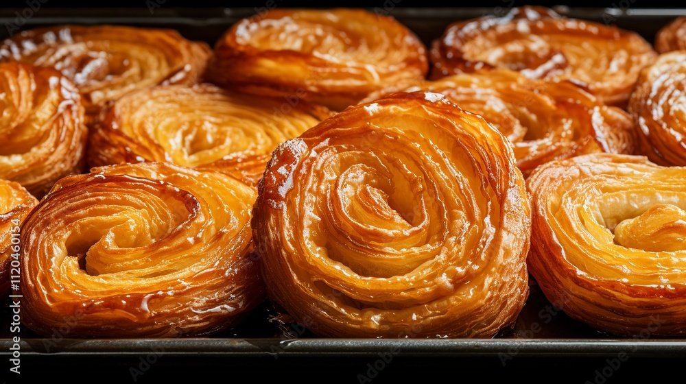 Fototapeta premium A photo of a tray of buttery and flaky palmiers.