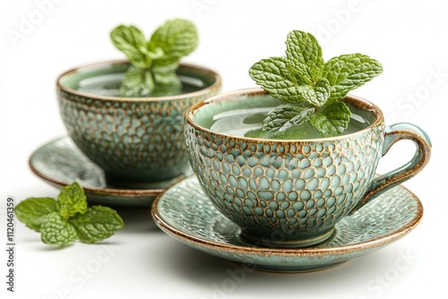 An authentic image capturing the essence of Moroccan Mint Tea. photo