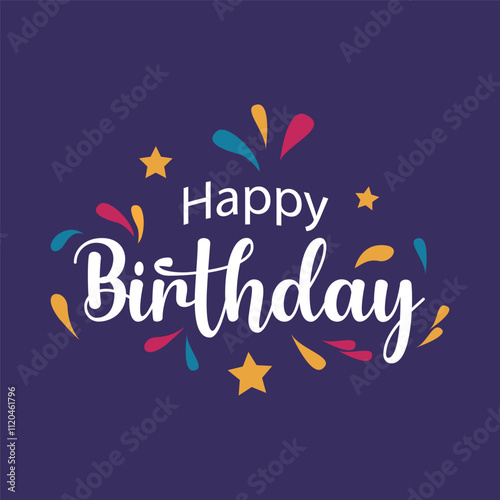 Happy birthday illustration card
