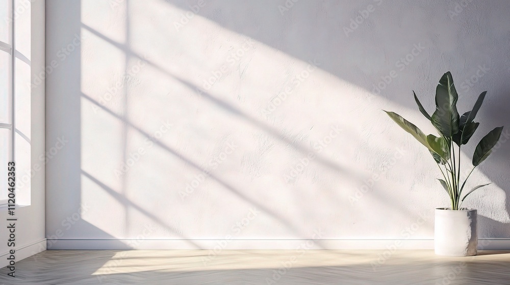 High Resolution White Paper Wall Texture with Natural Light and Plant High Resolution White Paper Wall Texture with Natural Light and Plant