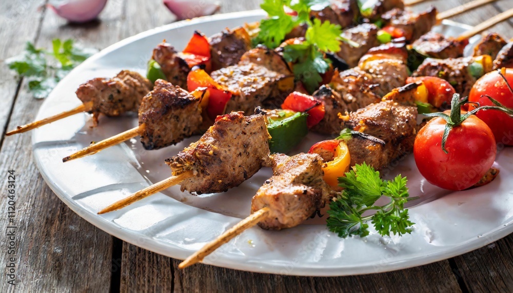 Flavorful Kebab Recipes Presented in Vibrant and Rustic Food Photography Styles Flavorful Kebab Recipes Presented in Vibrant and Rustic Food Photography Styles