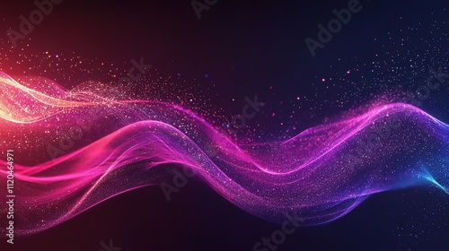 Vibrant Abstract Flow of Light Particles in Digital Technology