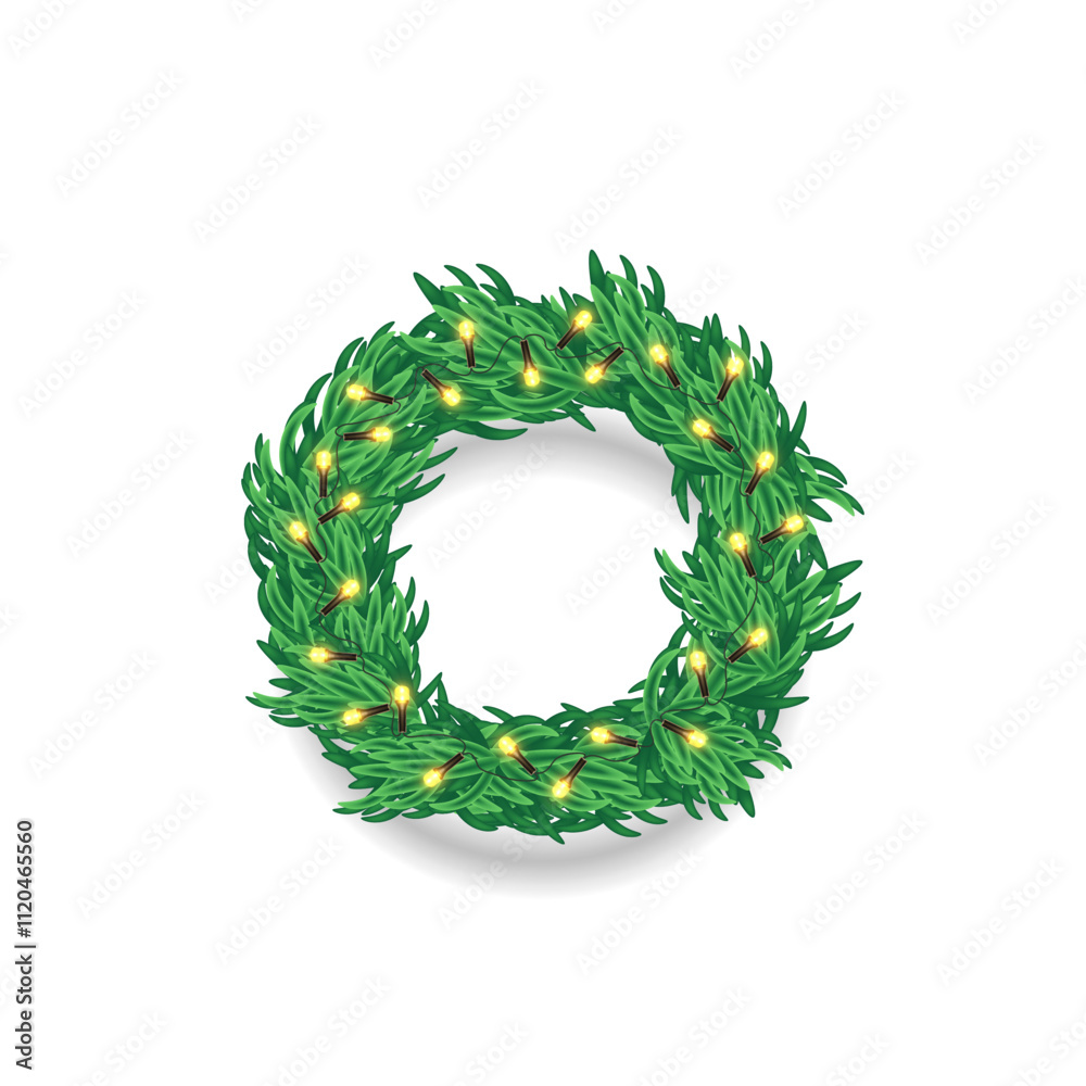 Christmas wreath. Vector 3d clipart isolated on white background. Christmas wreath. Vector 3d clipart isolated on white background.
