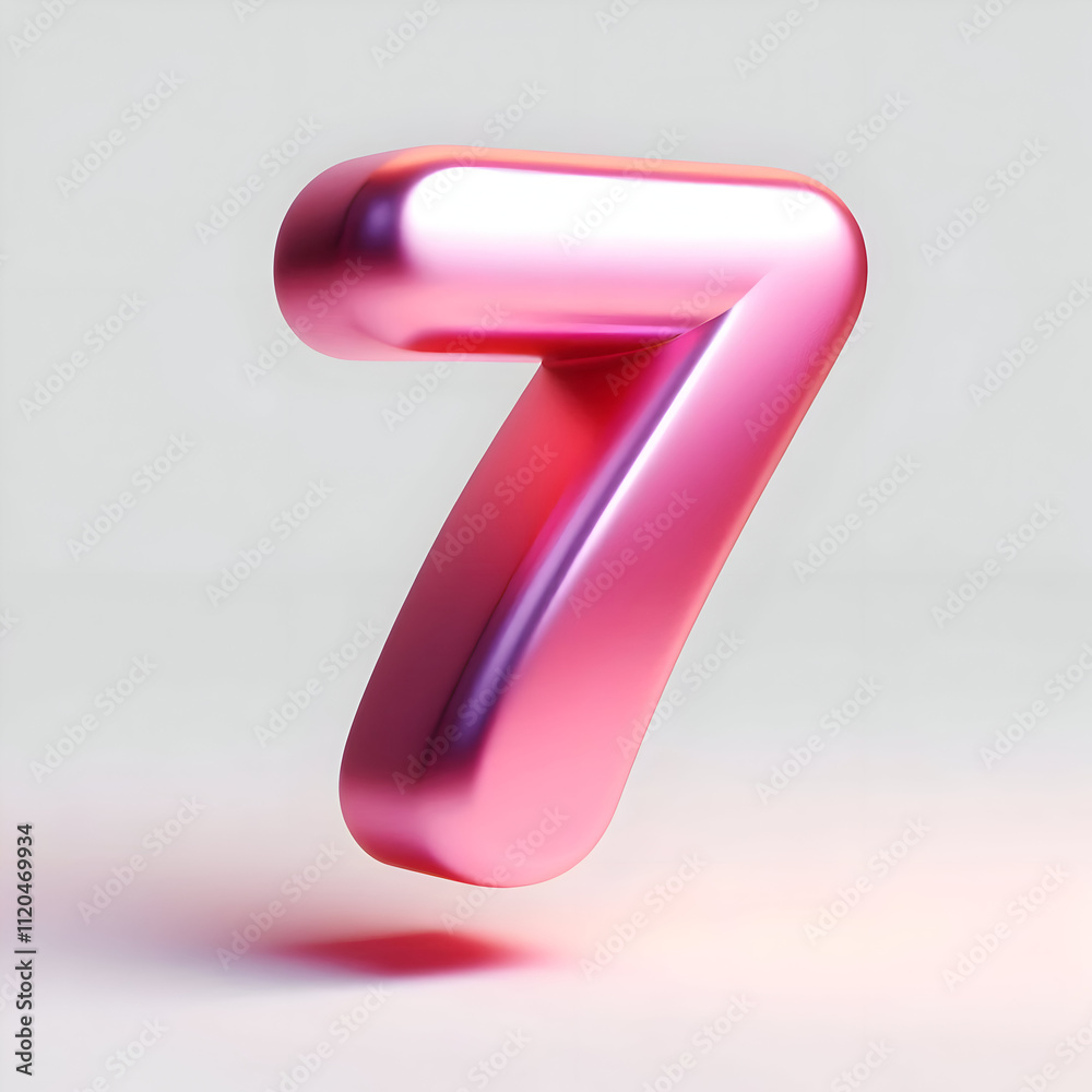 3d pink number 7 isolated 3d pink number 7 isolated