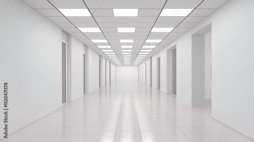 Minimalist White Office Room Interior in 3D Render Format Minimalist White Office Room Interior in 3D Render Format