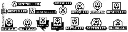 set collections labels best seller sign. top seller symbol popular icon design vector illustration