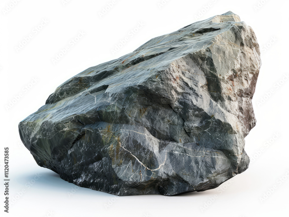Large grey rock sits isolated on white background. Big granite stone. With clipping path. Large grey rock sits isolated on white background. Big granite stone. With clipping path.