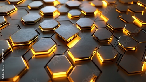 Modern Hexagonal Pattern with Glow for Medical Technology Background