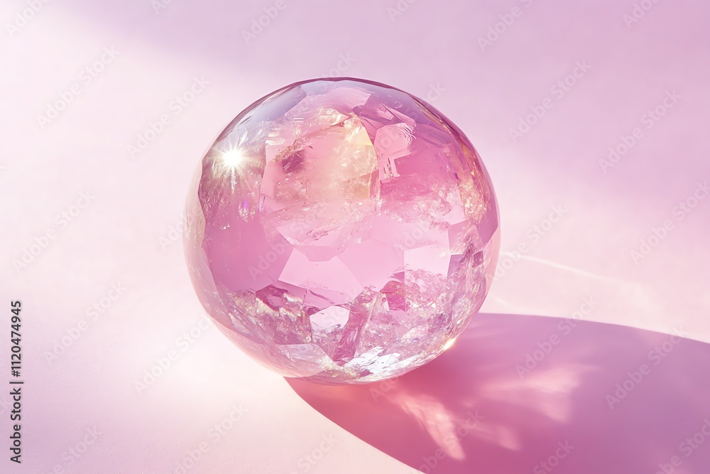 A Crystal Orb with Pastel Pink A Crystal Orb with Pastel Pink