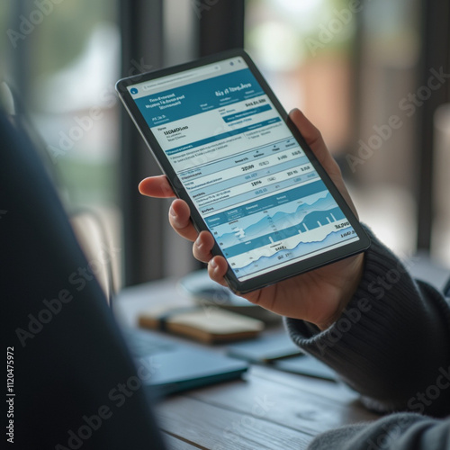 Financial report and banking management with E invoice bill.digital online statements online money payment