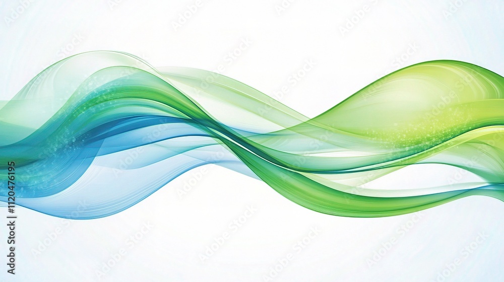 Abstract Wavy Lines in Blue and Green for Sophisticated Design Abstract Wavy Lines in Blue and Green for Sophisticated Design