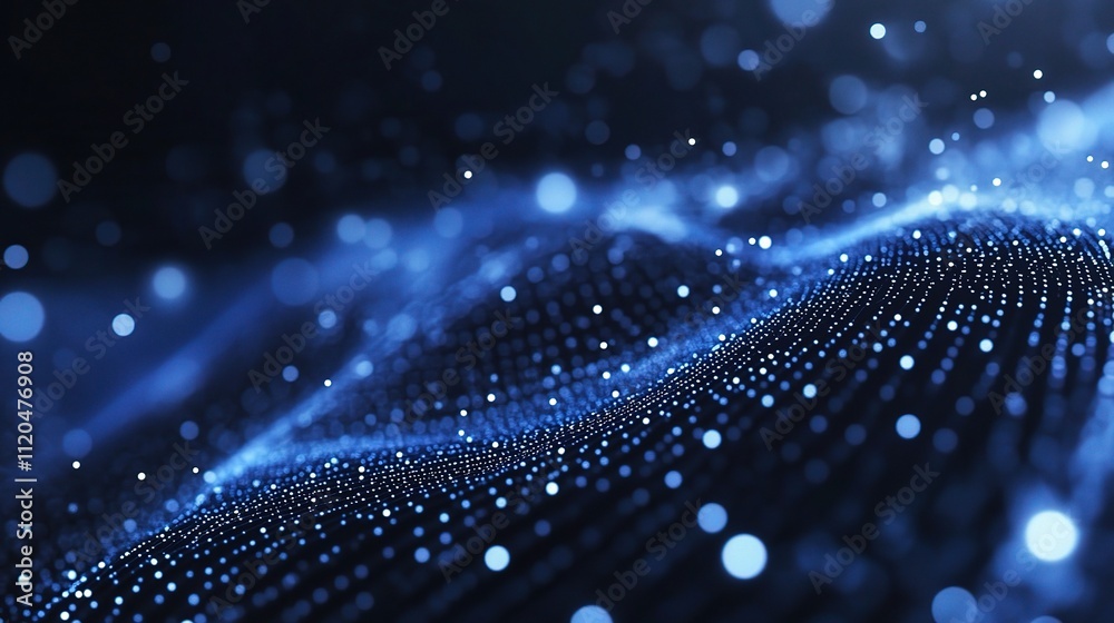 Abstract Blue Dotted Wave Lines Creating a Dynamic Visual Background Abstract Blue Dotted Wave Lines Creating a Dynamic Visual Background