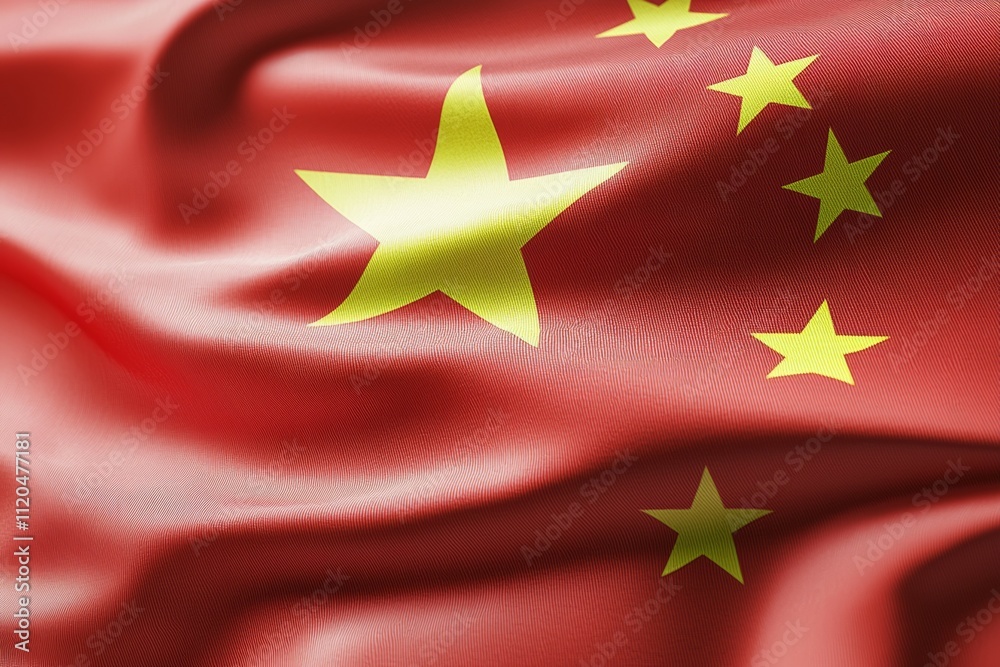 A red and yellow Chinese flag with five stars A red and yellow Chinese flag with five stars