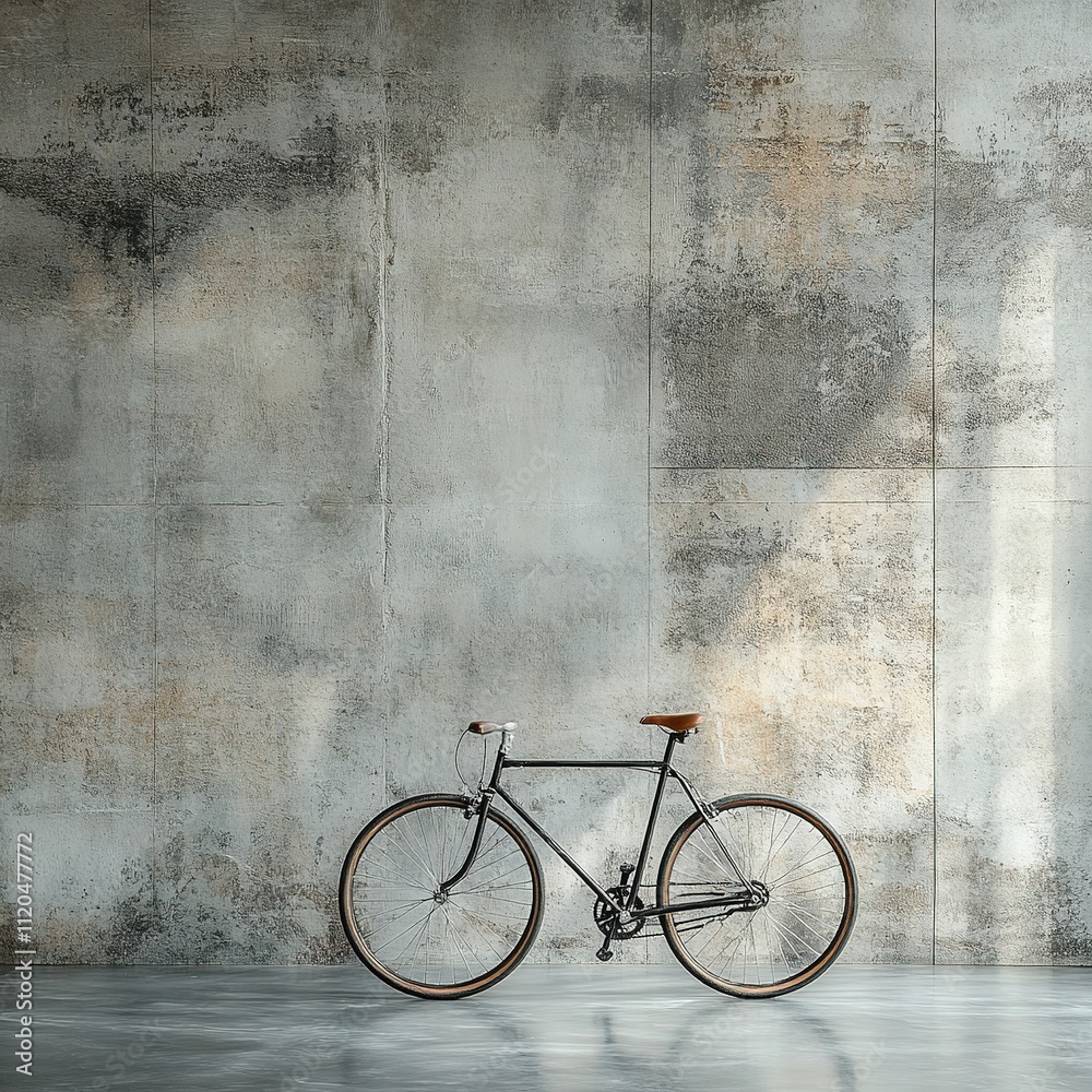 Bicycle display in minimalist urban gallery art space contemporary design modern aesthetics interior perspective Bicycle display in minimalist urban gallery art space contemporary design modern aesthetics interior perspective