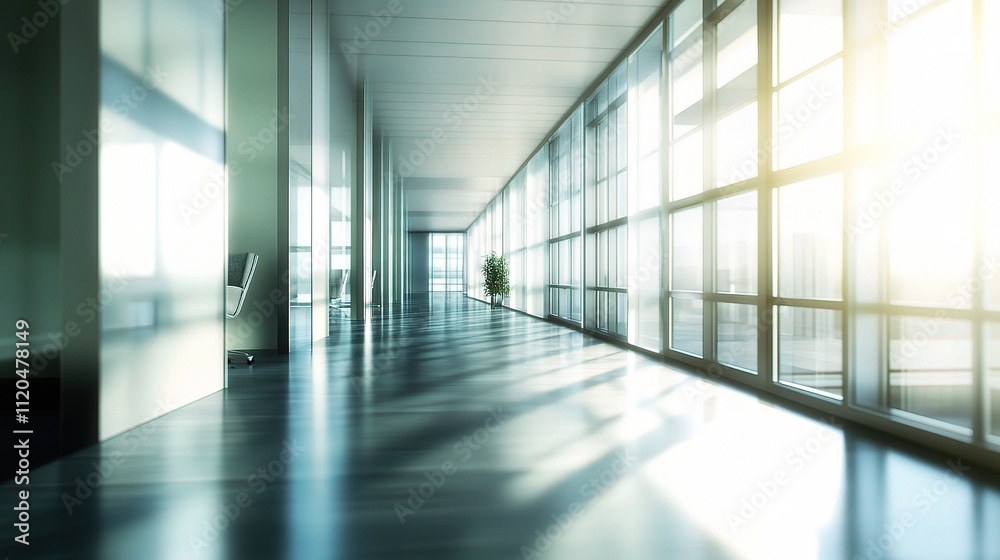 custom made wallpaper toronto digitalModern Spacious Office Hallway with Blurred Background Elements
