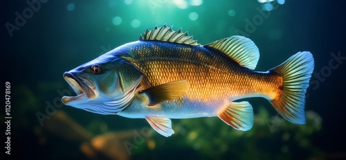 bass fish under water