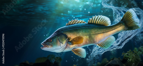 bass fish swimming