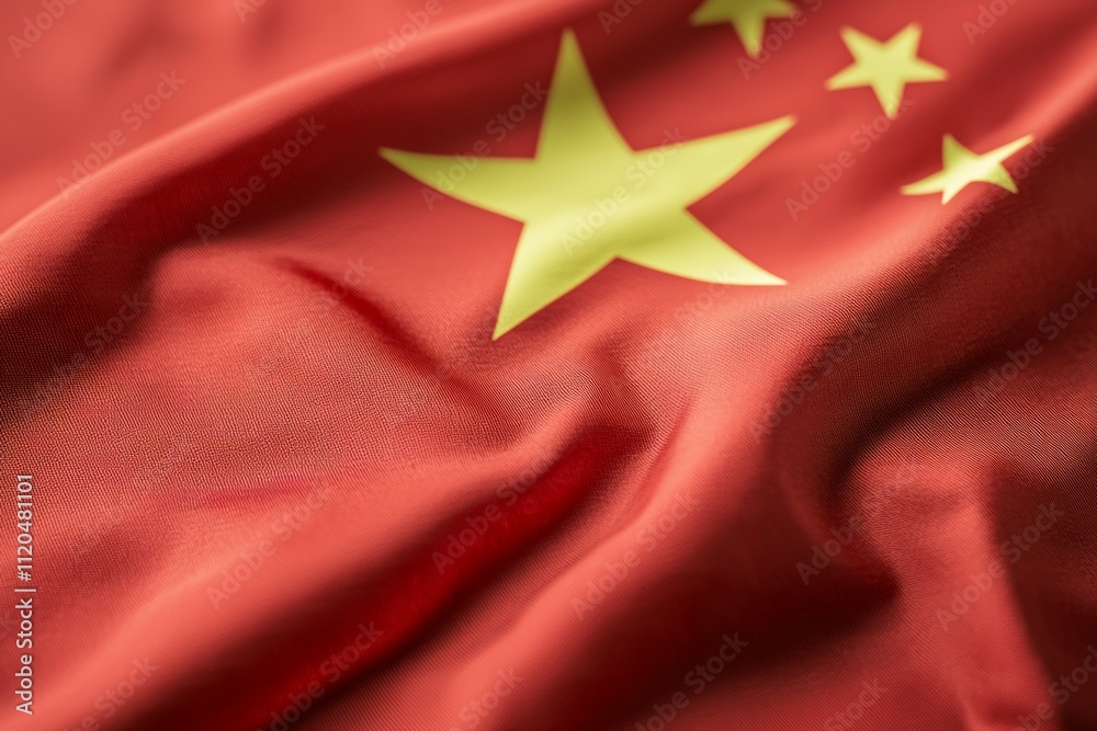 A red and yellow Chinese flag with five stars A red and yellow Chinese flag with five stars