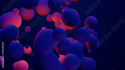 Metaverse 3d render morphing animation pink purple abstract metaball metasphere bubbles art sphere blue background backdrop vr space moving meta balls shapes motion design fluid liquid of presentation