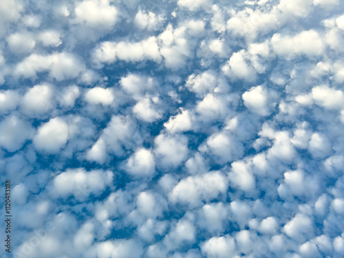 Cloud patterns in blue sky in Tennessee on a summer morning
