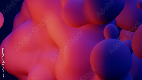 Metaverse 3d render morphing animation pink purple abstract metaball metasphere bubbles art sphere blue background backdrop vr space moving meta balls shapes motion design fluid liquid of presentation