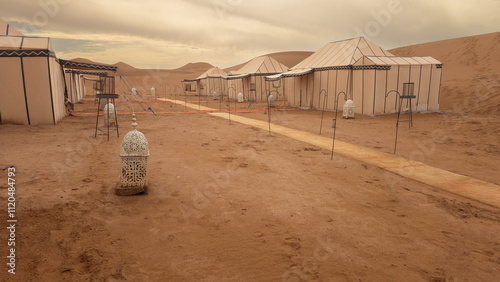 Luxury bivouac in the Sahara desert in Morocco, Chegaga Dunes photo