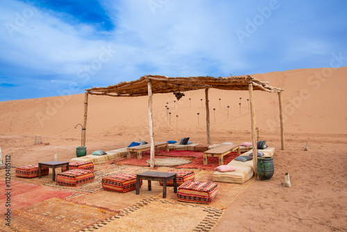 Luxury bivouac in the Sahara desert in Morocco, Chegaga Dunes photo