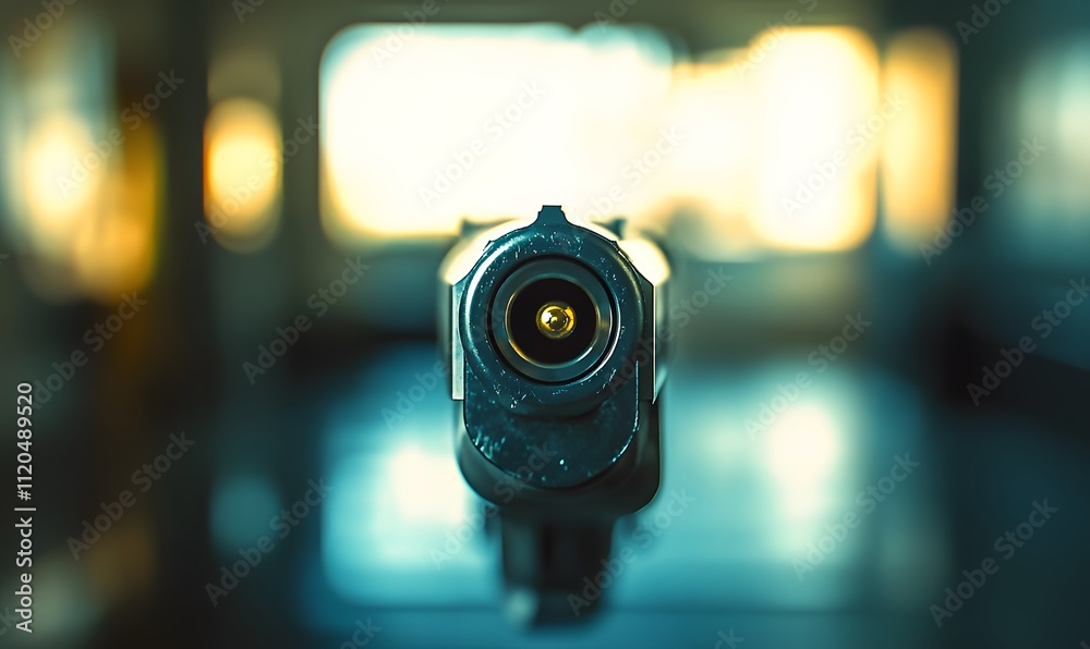 a single bullet lined up perfectly within the chamber, emphasizing the tension and focus. a single bullet lined up perfectly within the chamber, emphasizing the tension and focus.