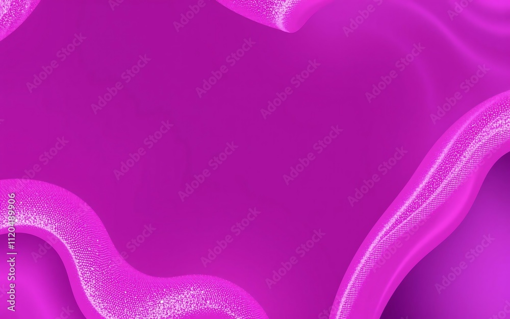 Fototapeta premium Vibrant flowing abstract liquid shapes with sparkling highlights on a deep magenta background, concept for modern graphic design, digital art and creative advertising.