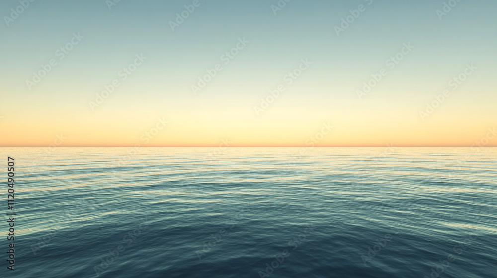 Serene Ocean Sunset Calm Water Golden Horizon Peaceful Seascape Serene Ocean Sunset Calm Water Golden Horizon Peaceful Seascape
