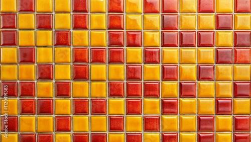 Ceramic tile red yellow square rectangular vertical wall Tiles for walls in the bathroom in the kitchen construction and repair finishing materials Backgrounds for advertising Texture editor Picture photo