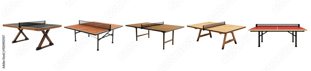 Ping pong table isolated on transparent background, Set of Ping pong table isolated on transparent background, Set of
