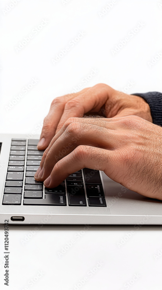 Student typing on laptop keyboard for online learning and education technology Student typing on laptop keyboard for online learning and education technology