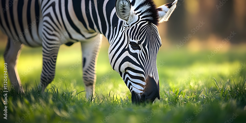 Zebra pastando nas savanas Zebra pastando nas savanas