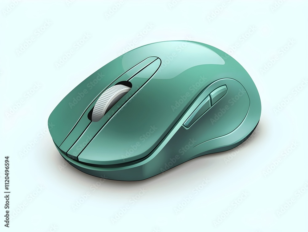 A sleek turquoise computer mouse sits on a light background, showcasing its modern design and ergonomic features, perfect for stylish digital workspaces. A sleek turquoise computer mouse sits on a light background, showcasing its modern design and ergonomic features, perfect for stylish digital workspaces.