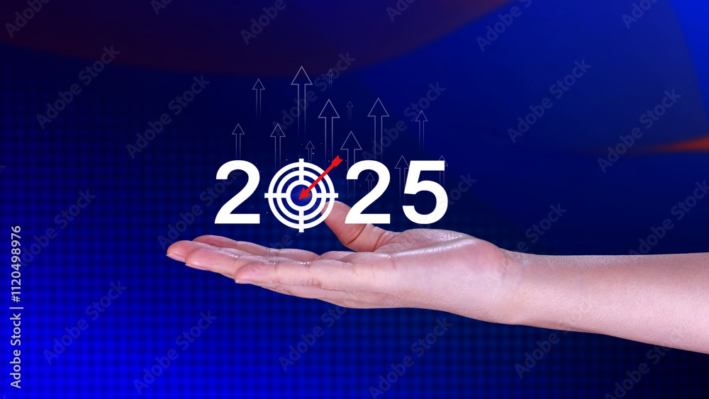 Fototapeta premium 2025 goal plan action, Business plan and strategies, Annual plan and development for achieving golas, Goal achievement and challenge success in 2025