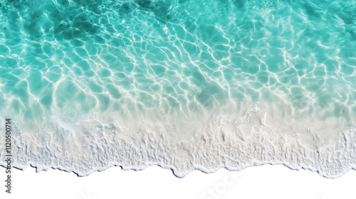 Transparent PNG Ocean Scene with Clear Turquoise Water and Sandy Beach | Stock Photo of Calm Tropical Coastal Shore