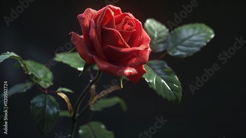 Red rose in garden