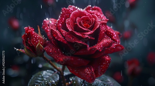 Red rose in garden