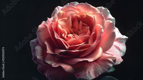 Darkly Elegant Floral Card: Beautiful Rose on Black Background with Vintage Touch