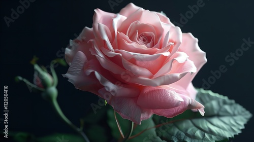 Darkly Elegant Floral Card: Beautiful Rose on Black Background with Vintage Touch