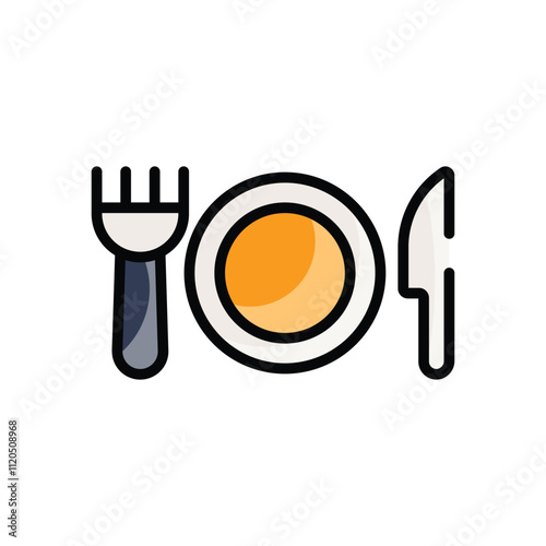 Plate and Cutlery vector icon